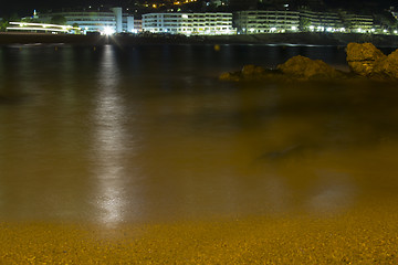Image showing Night coast of Tossa de Mar