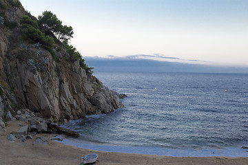 Image showing El Kolodar beach - just outside the fortress. Castle Villa Vella.