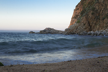 Image showing El Kolodar beach - just outside the fortress. Castle Villa Vella.