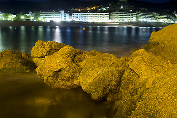 Image showing Night coast of Tossa de Mar