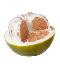 Image showing Half peeled pomelo