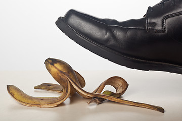 Image showing Stepping on banana peel