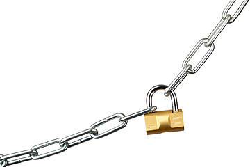 Image showing Locked chain