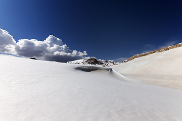 Image showing Snow slope with cornice