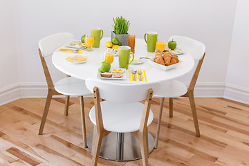 Image showing Elegant table with tasty breakfast