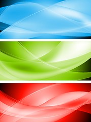 Image showing Colourful wavy banners