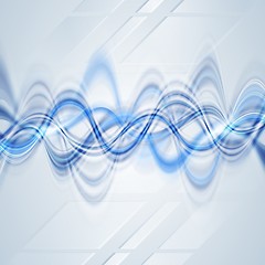 Image showing Tech vector wavy background