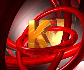 Image showing letter k in abstract space