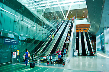 Image showing Escalators at airport