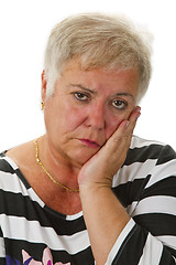 Image showing Sad female senior
