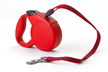 Image showing Red retractable leash 