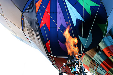 Image showing hot air balloon - firing the burner