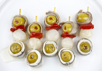 Image showing anchovy olives flags