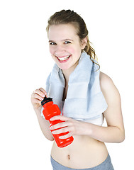 Image showing Happy fit girl working out