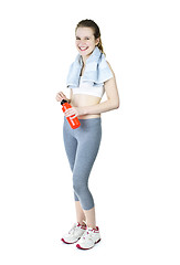 Image showing Happy fit girl after working out