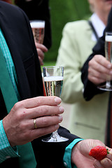 Image showing Celebrating with a glass of champagne