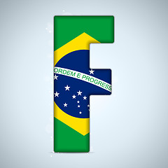 Image showing Brazil Flag Brazilian Alphabet Letters Words