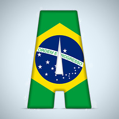 Image showing Brazil Flag Brazilian Alphabet Letters Words