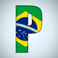 Image showing Brazil Flag Brazilian Alphabet Letters Words