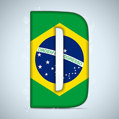 Image showing Brazil Flag Brazilian Alphabet Letters Words