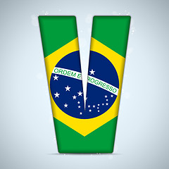 Image showing Brazil Flag Brazilian Alphabet Letters Words