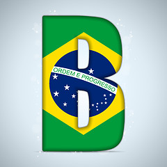 Image showing Brazil Flag Brazilian Alphabet Letters Words