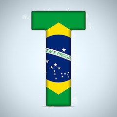 Image showing Brazil Flag Brazilian Alphabet Letters Words