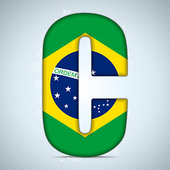 Image showing Brazil Flag Brazilian Alphabet Letters Words