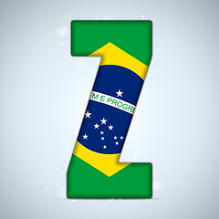 Image showing Brazil Flag Brazilian Alphabet Letters Words