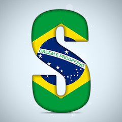 Image showing Brazil Flag Brazilian Alphabet Letters Words