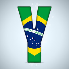 Image showing Brazil Flag Brazilian Alphabet Letters Words