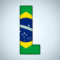 Image showing Brazil Flag Brazilian Alphabet Letters Words