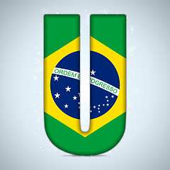 Image showing Brazil Flag Brazilian Alphabet Letters Words