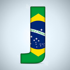 Image showing Brazil Flag Brazilian Alphabet Letters Words