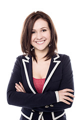 Image showing Cheerful young woman posing confidently