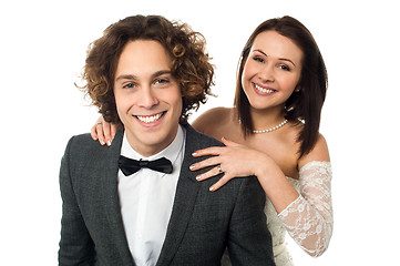 Image showing Lovely young newlyweds