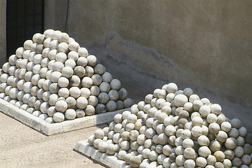 Image showing Ancient cannon balls