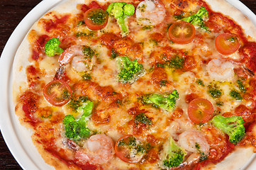 Image showing seafood pizza