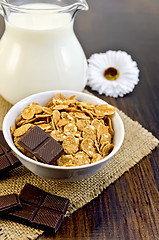 Image showing Corn flakes with chocolate