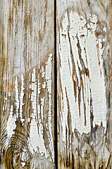 Image showing Old board with peeling white paint