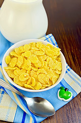 Image showing Corn flakes with milk