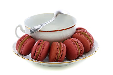 Image showing Macaroons and white cup.