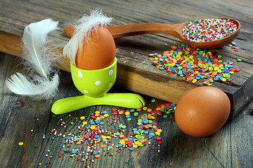 Image showing Easter decorations for cakes and eggs.