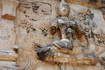 Image showing Ancient wat ruins in Chiang Mai,Thailand