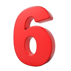 Image showing Red 3D Number.