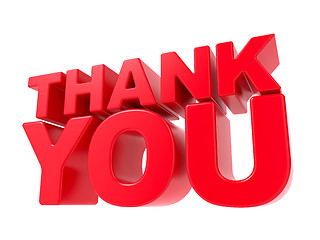 Image showing Thank You - Red 3D Text.