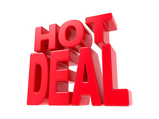 Image showing Hot Deal - Red 3D Text.