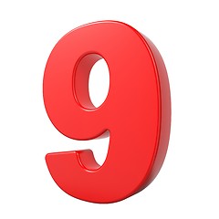 Image showing Red 3D Number.