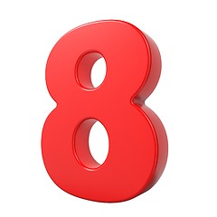 Image showing Red 3D Number.