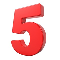 Image showing Red 3D Number.